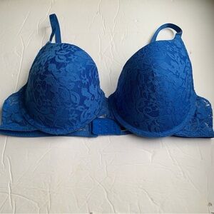 George Blue Lace Underwire Bra Size 36D